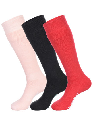 Womens Pro Tech 3pk Socks Red